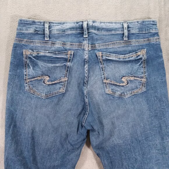 Silver Jeans Women 38x28, Tag 18x33 Suki Bootcut Blue Denim Stretch Western - Picture 4 of 13